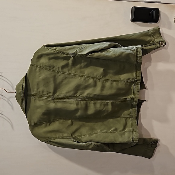 By Anthropologie Green Marley Linen Blend Oversized Utility Jacket S - Picture 8 of 9